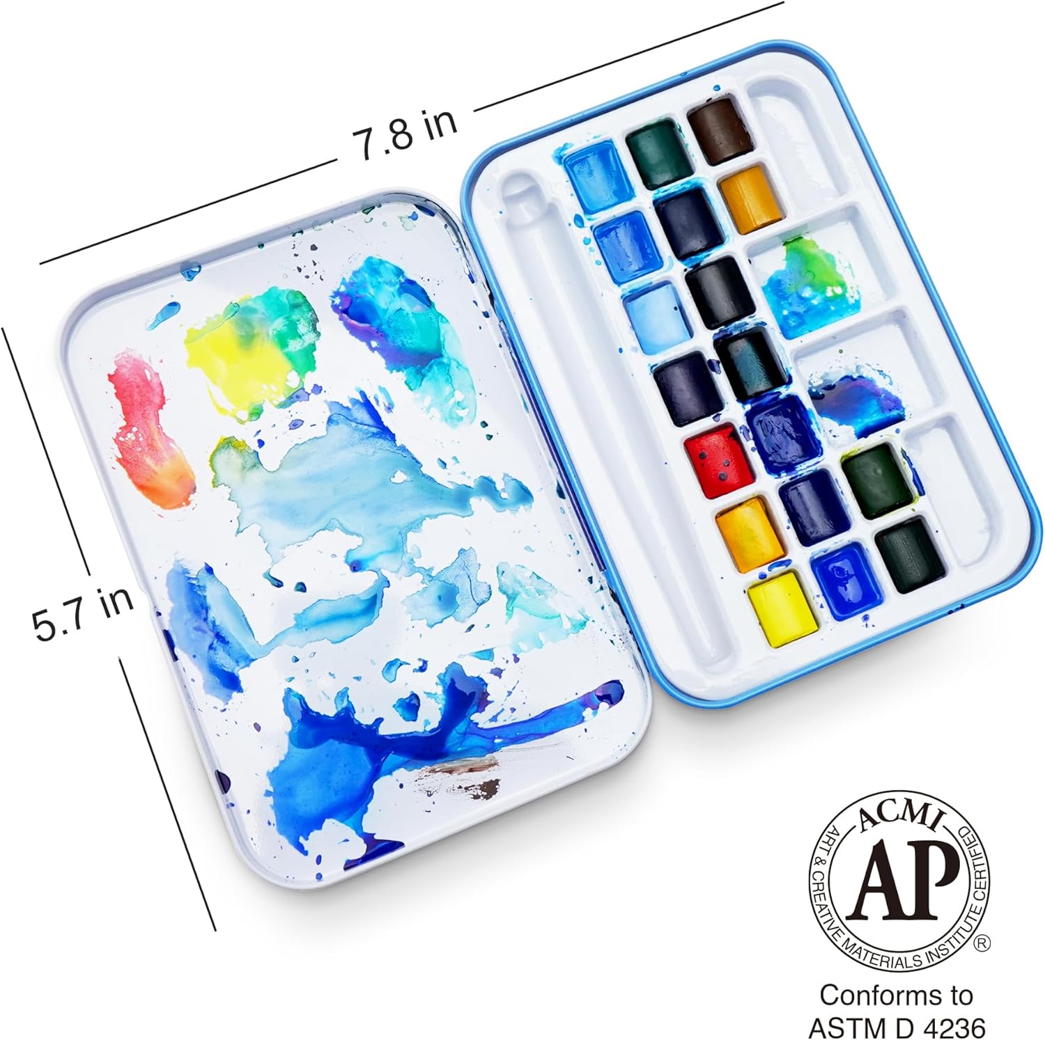 Alternative view of AUREUO Travel Watercolor Paint Set - 18 Landscape Water Colors Half Pan Portable Tin Box, Small Sketch Pocket Watercolor Painting Kit for Adults, Beginners & Artists
