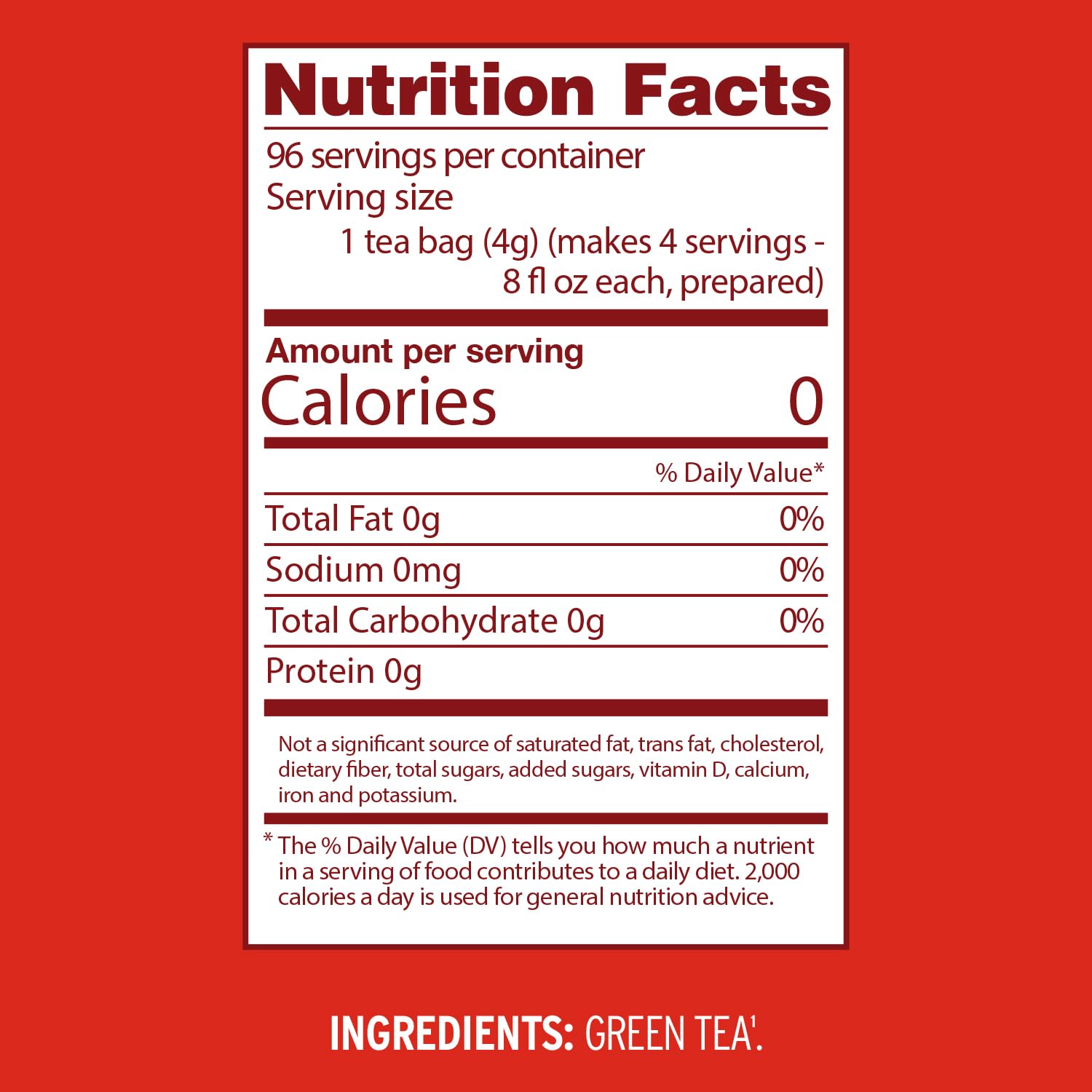 Luzianne Green Tea Bags, Family Size, 24ct Box (Pack of 6)