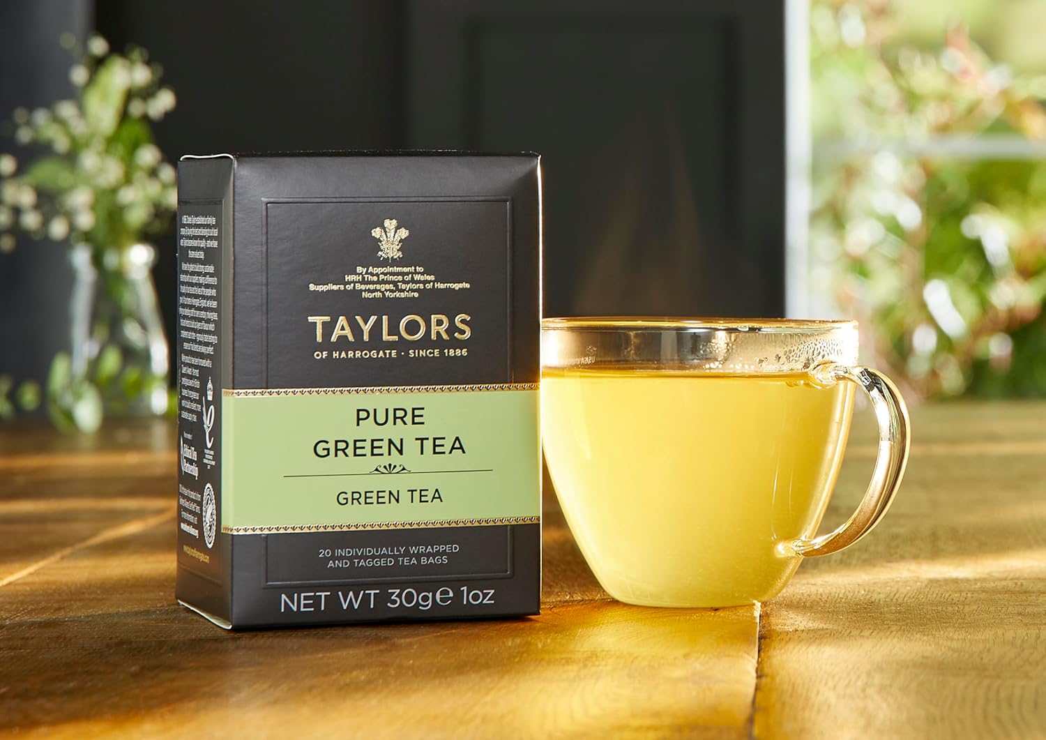 Alternative view of Taylors of Harrogate Pure Green Tea, Individually Wrapped Bags, 20 Count (Pack of 1), Delicate, Mellow and Crisp, Caffeinated, Enjoy Hot or Iced, 20 Teabags