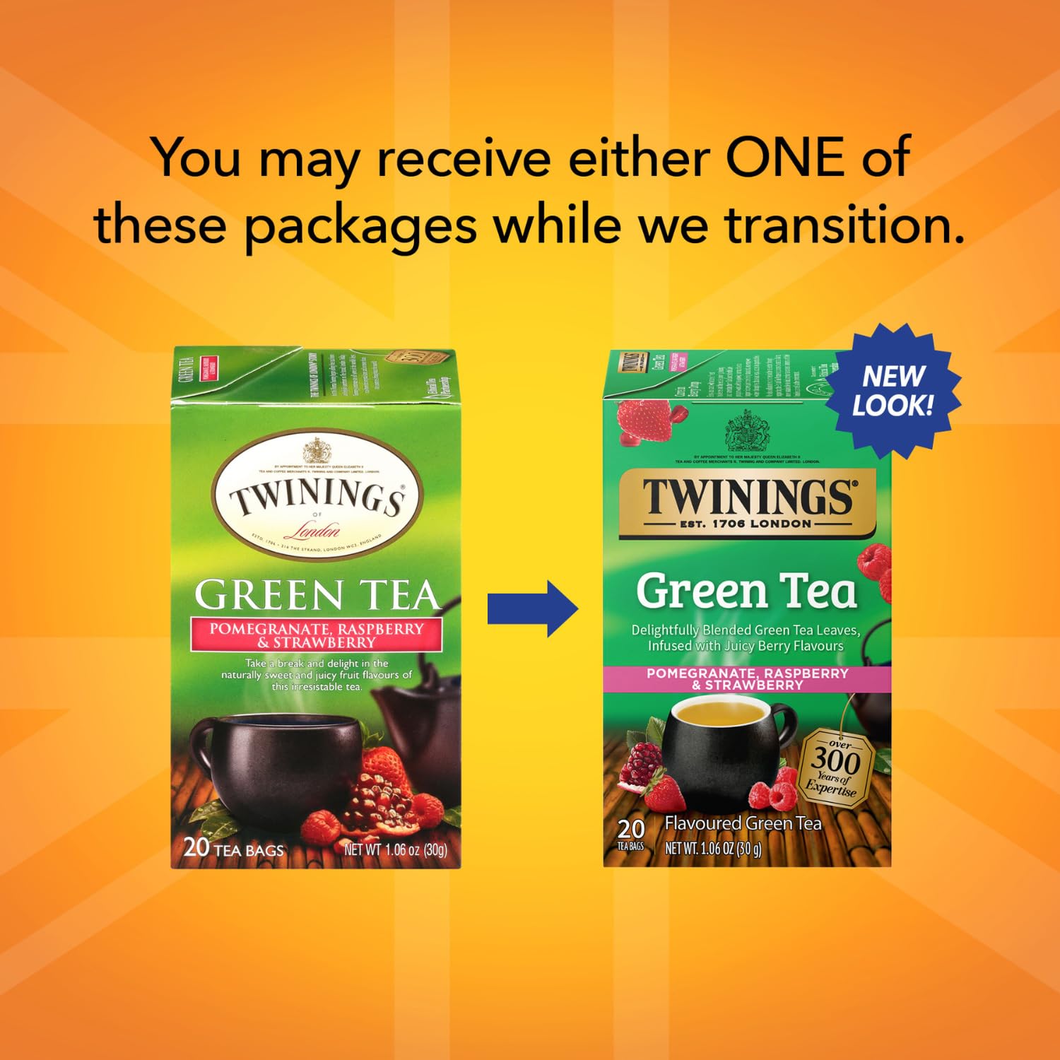 Alternative view of Twinings Green Tea with Pomegranate, Raspberry, and Strawberry - Caffeinated Green Tea Bags Individually Wrapped, 20 Count (Pack of 2)
