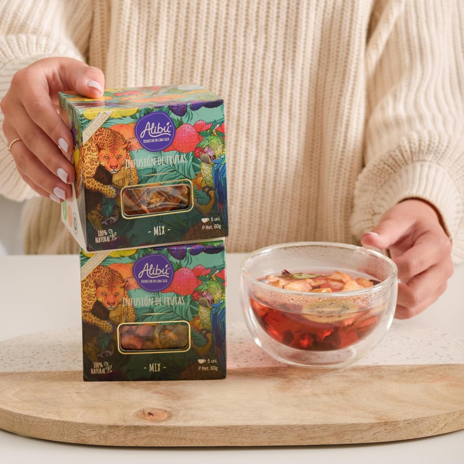 Alternative view of Alibú Dried Fruit Tea Infusions - Variety Pack - Certified Vegan, 100% Natural, Hot or Iced, Caffeine Free, Eat and Drink - Box of 2.12 oz