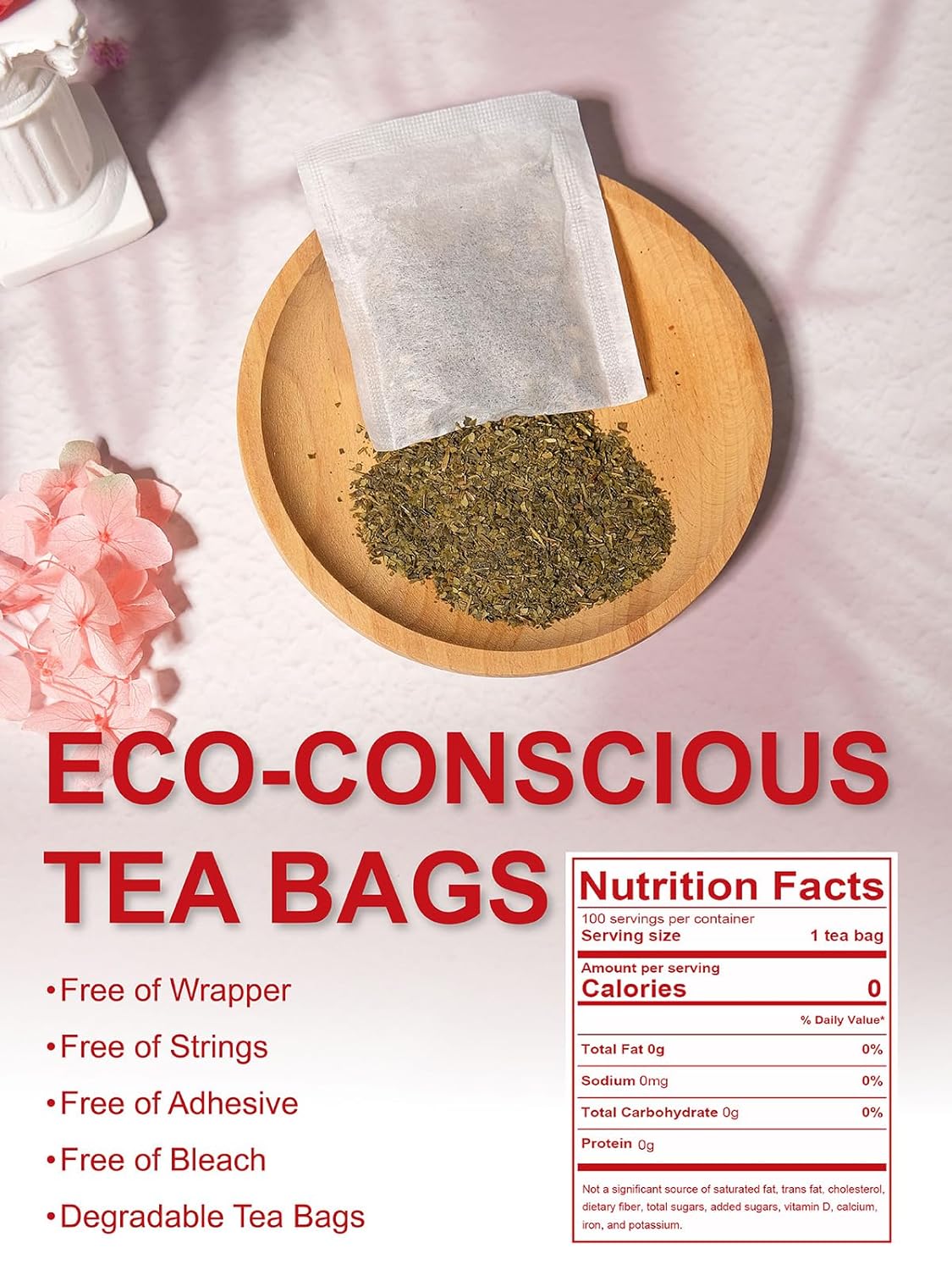 TeeLux Pomegranate Raspberry Strawberry Green Tea, Fruit Flavored Green Tea, Berry Aroma & Crisp Taste, Hot & Iced Tea, 100 Count