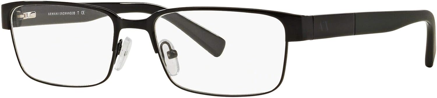 Armani Exchange A|X Mens AX1017 Rectangular Prescription Eyewear Frames, Black/Demo Lens, 54 mm