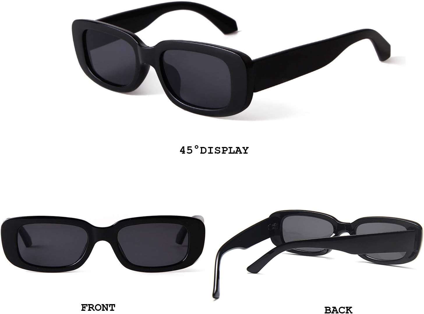 BUTABY Rectangle Sunglasses for Women Retro Driving Glasses 90u2019s Vintage Fashion Narrow Square Frame UV400 Protection