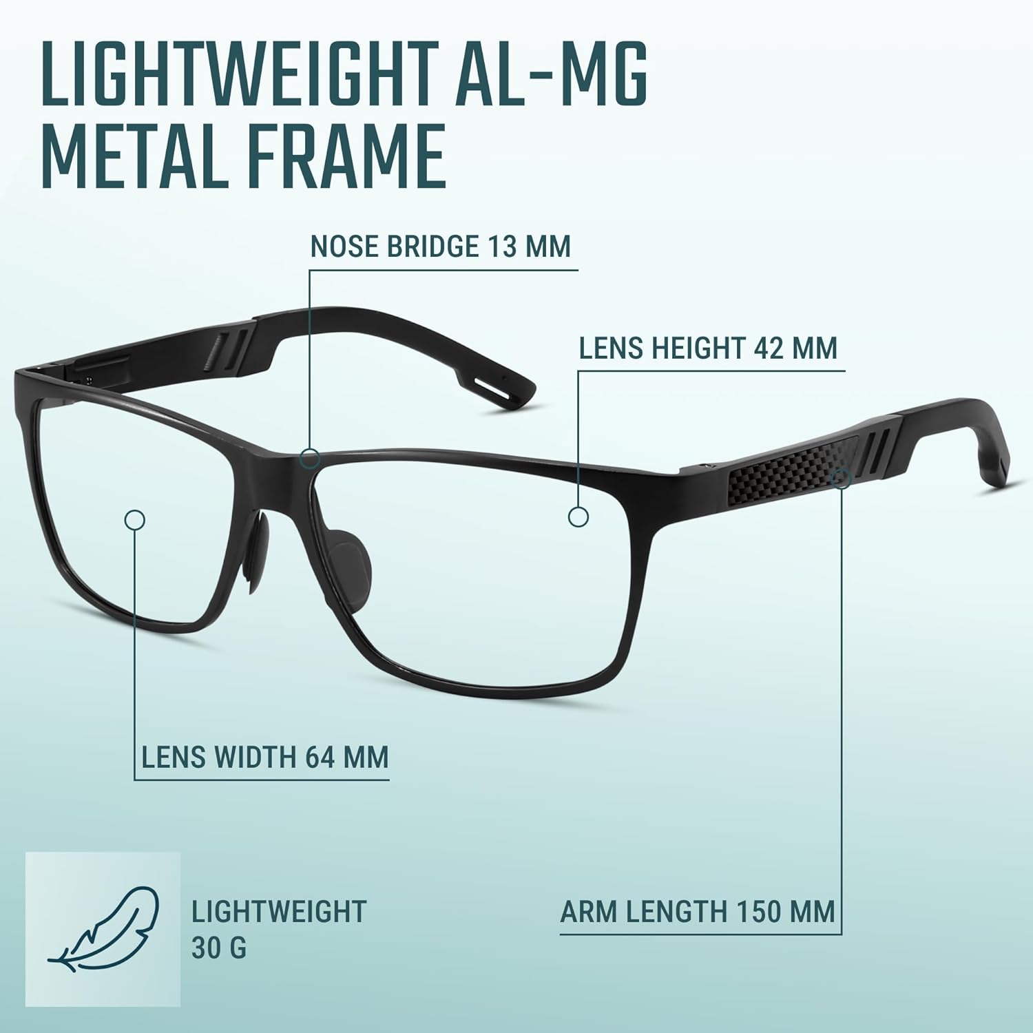 Carbon Blue Light Blocking Glasses Men for Computer, Gaming, Metal Frame Green Light Protection Night Driving Glasses for Man