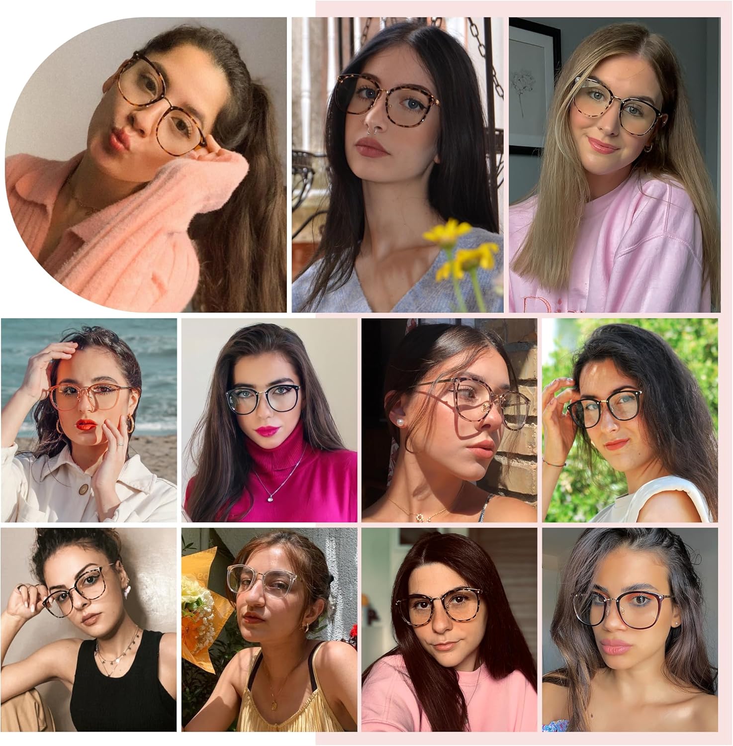 Cyxus Blue Light Glasses for Woman, Reduce Eye Strain Ideal for Office Working, Studying Ultra-Light TR90 for All-Day Comfort