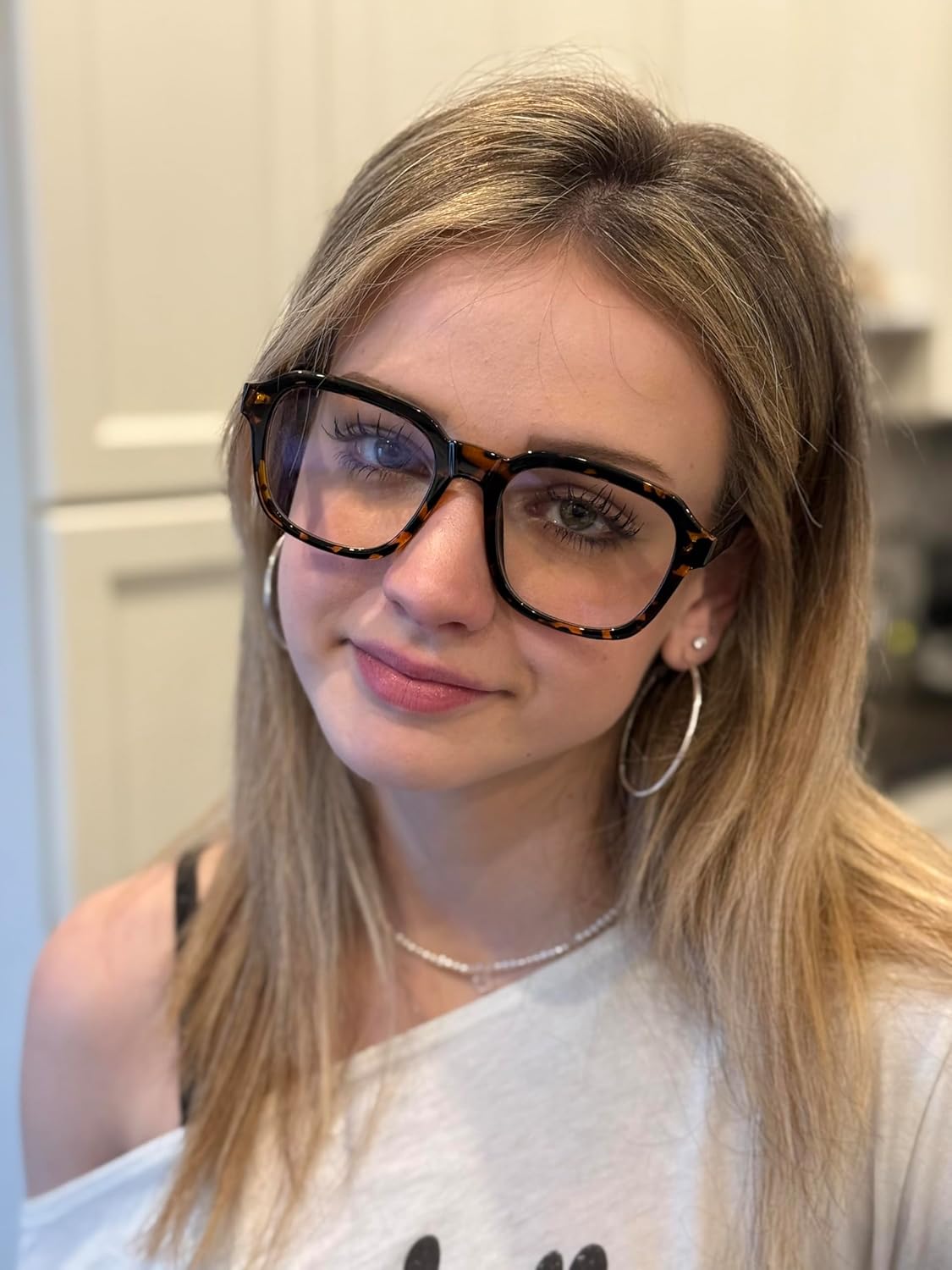 VISOONE Oversized Square Blue Light Blocking Glasses Fashion Computer Eyewear for Women and Men BENNETT