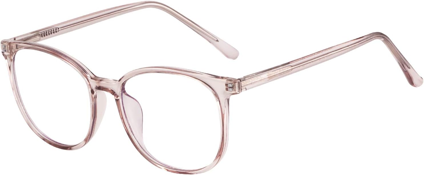 FONHCOO Blue Light Blocking Glasses Fashion Round TR90 Frame Transparent Eyewear Anti UV Computer Glasses for Women Men