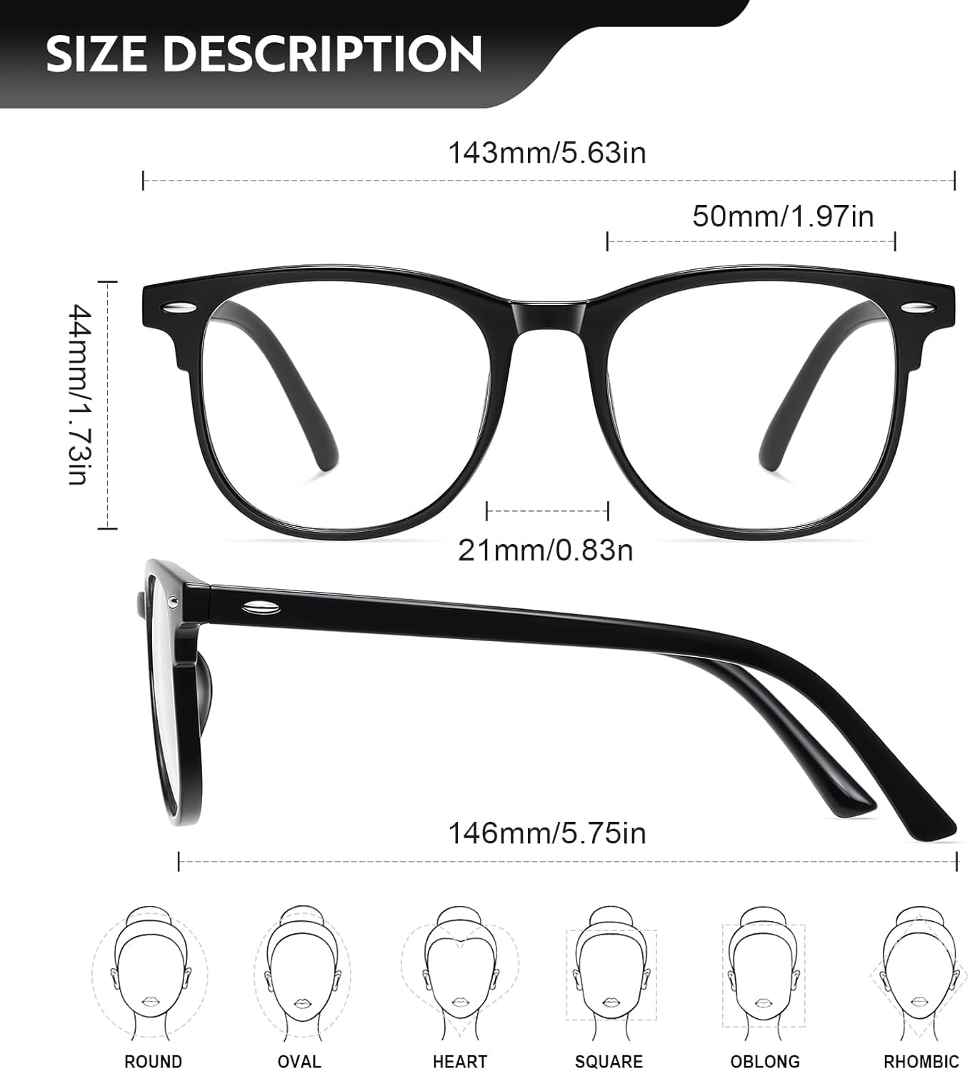 Okany Blue Light Blocking Glasses for Women Men Woman Black Computer Screen Filter Gaming Glasses Womens Mens 99.9% Blue Light Blocker Round Fashion Eye Glasses