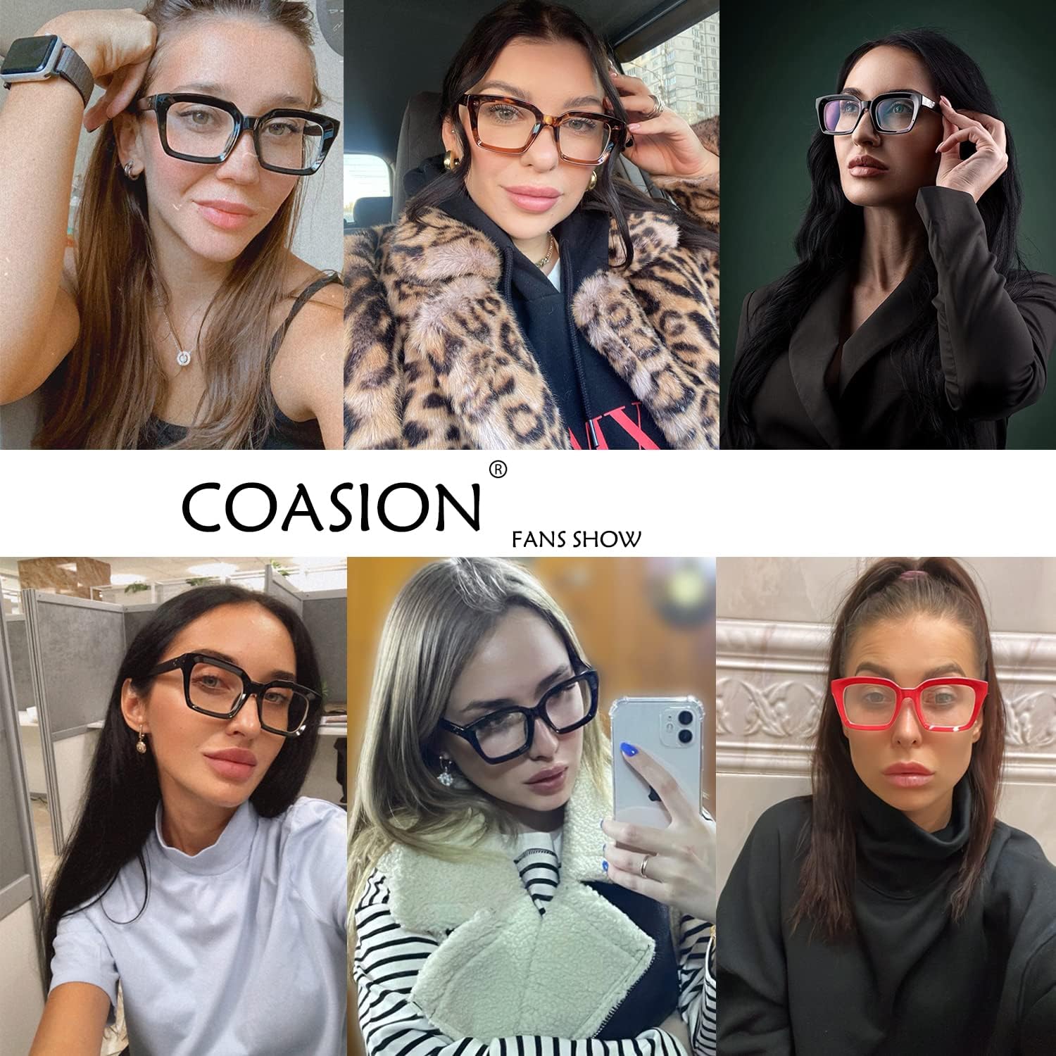 COASION Blue Light Blocking Eyeglasses Classic Thick Square Rim Frame Eyewear for Women Men