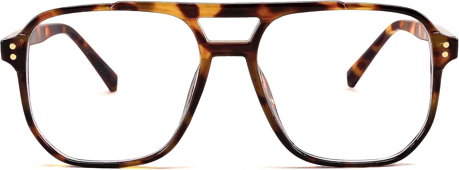 FEISEDY Blue Light Blocking Glasses Fake Nerd Clear Square Computer Lightweight Pilot Glasses Frame Oversized B2866 - Image 7