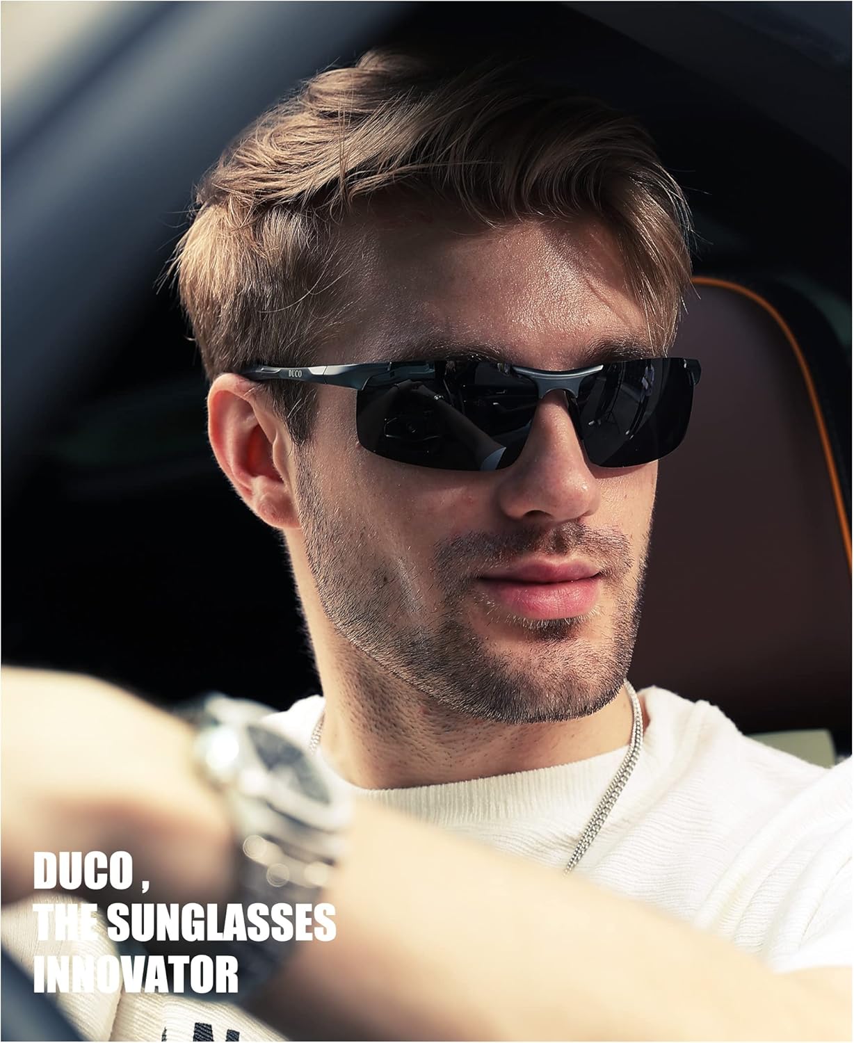 DUCO Mens Sports Polarized Sunglasses UV Protection Sunglasses for Men 8177s