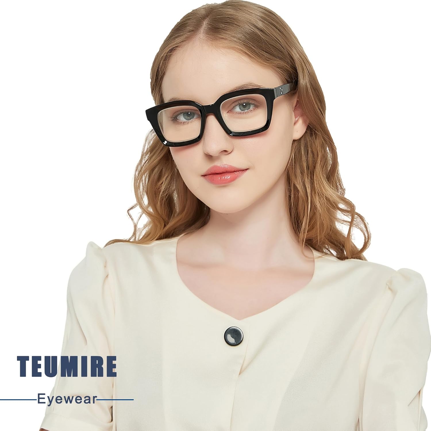 Teumire Classic Clear Lens Glasses for Women Men Thick Square Frame Eyewear Non Prescription Eyeglasses 2 Pack