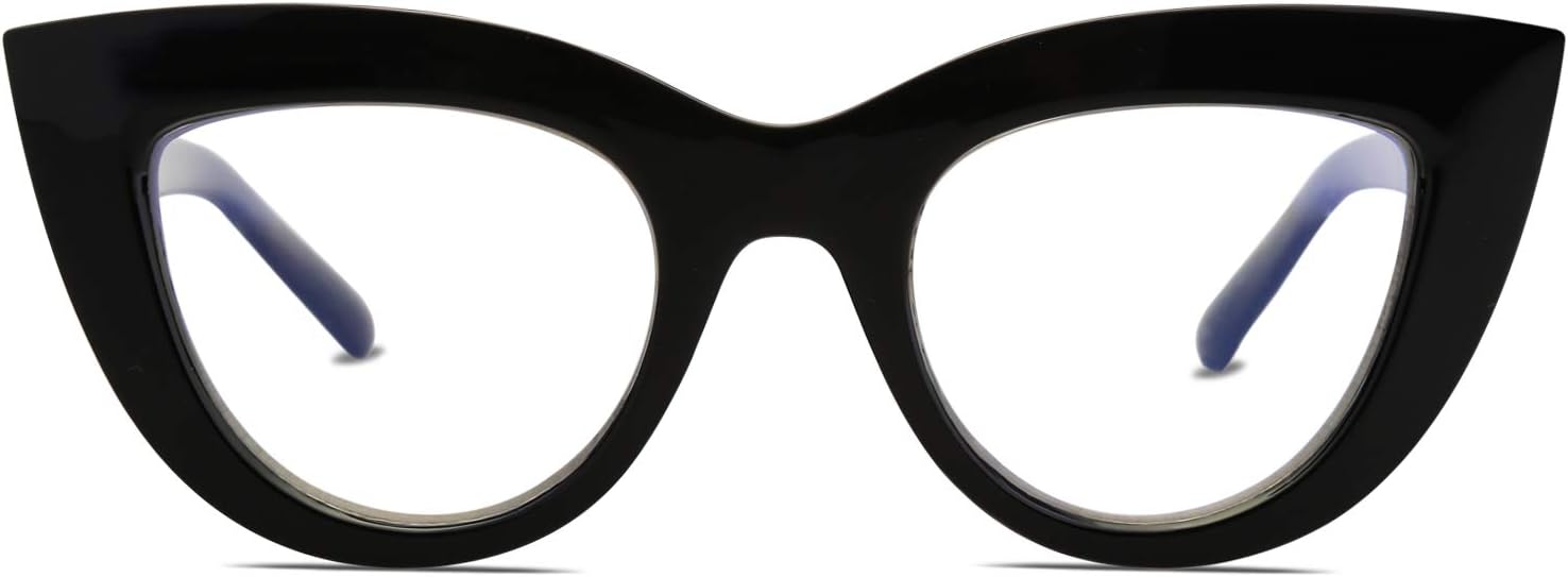 SOJOS Blue Light Blocking Glasses Retro Vintage Cateye Eyeglasses for Women Plastic Frame Party Glasses SJ5025C