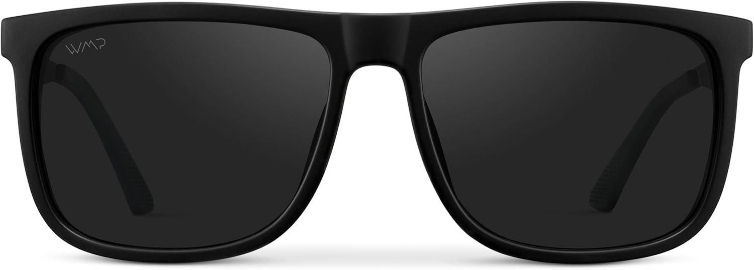 WMP Eyewear - Men's Polarized Flat Top Square Sunglasses