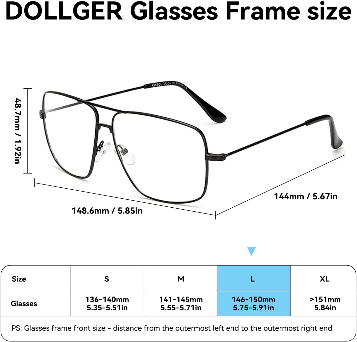 Dollger Classic Glasses Clear Lens Non Prescription Metal Frame Eyewear Men Women