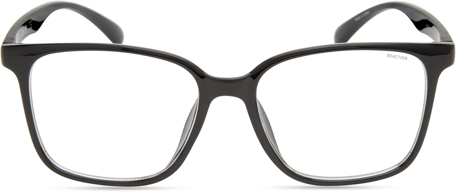 Kenneth Cole REACTION unisex adult Kc1503-b Blue Light Blocking Eyewear Frames, Shiny Black, 52mm US
