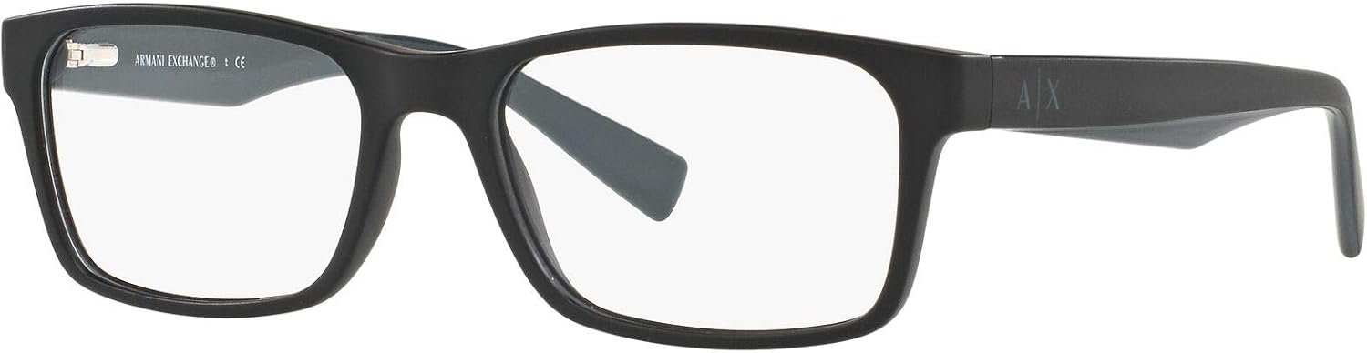 Armani Exchange mens Ax3038f Low Bridge Fit Rectangular Prescription Eyewear Frames