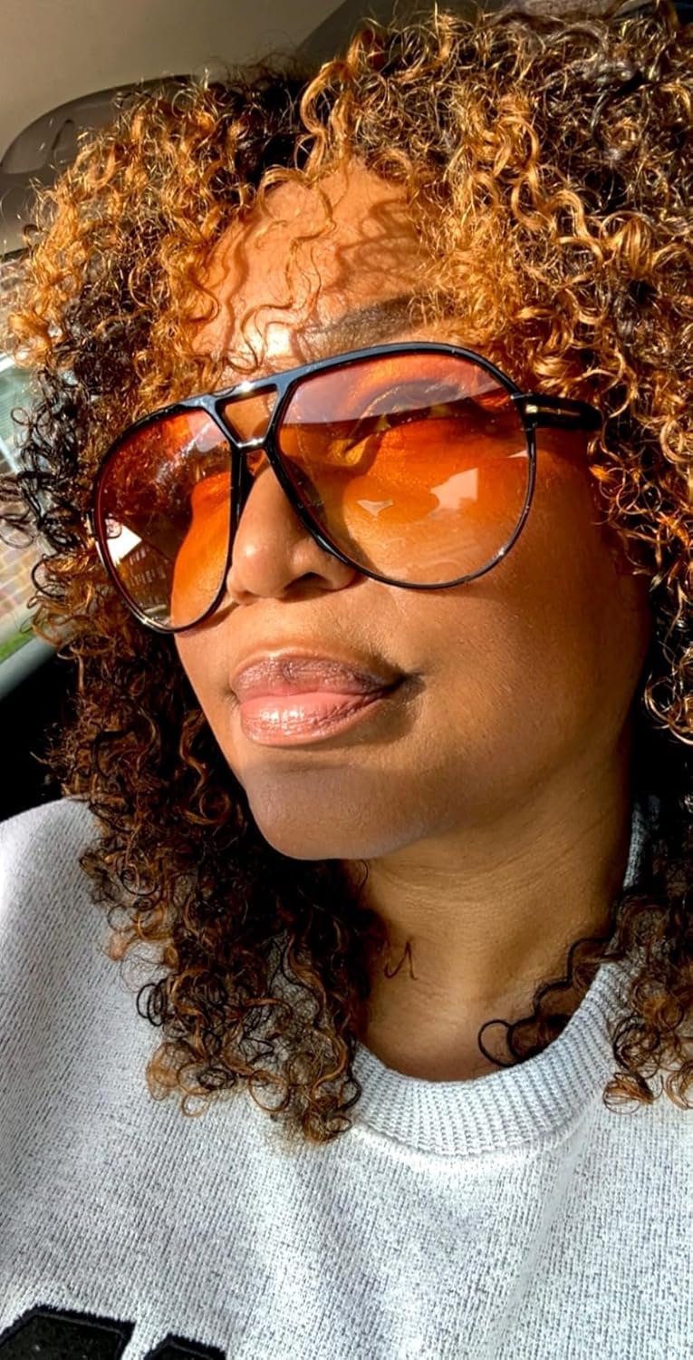 GUVIVI Retro Aviator Sunglasses for Women Men Oversized Classic 70s Vintage Trendy Tangle Free Square Aviators Sun Glasses