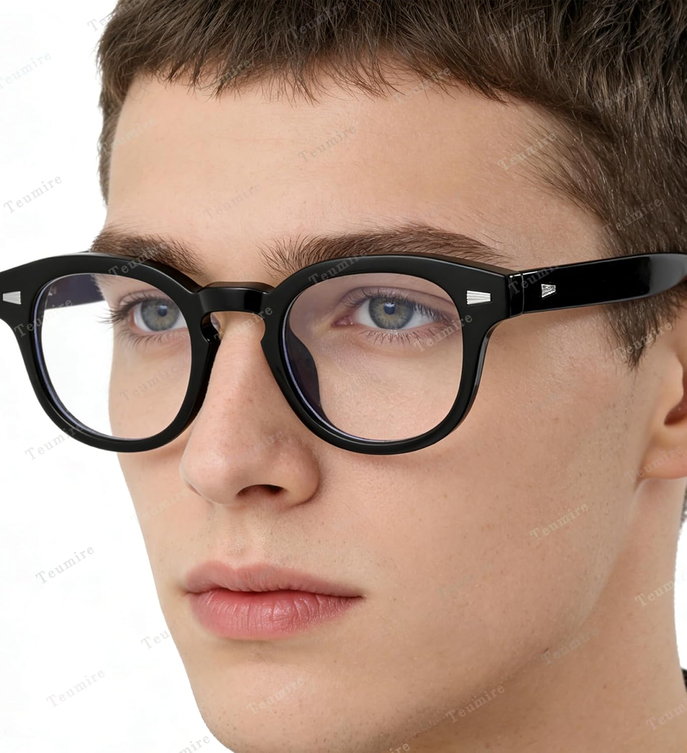 Johnny Depp Round Glasses for Women Men Vintage Circle Thick Frame Eyeglasses Non Prescription Glasses Clear lens Eyewear