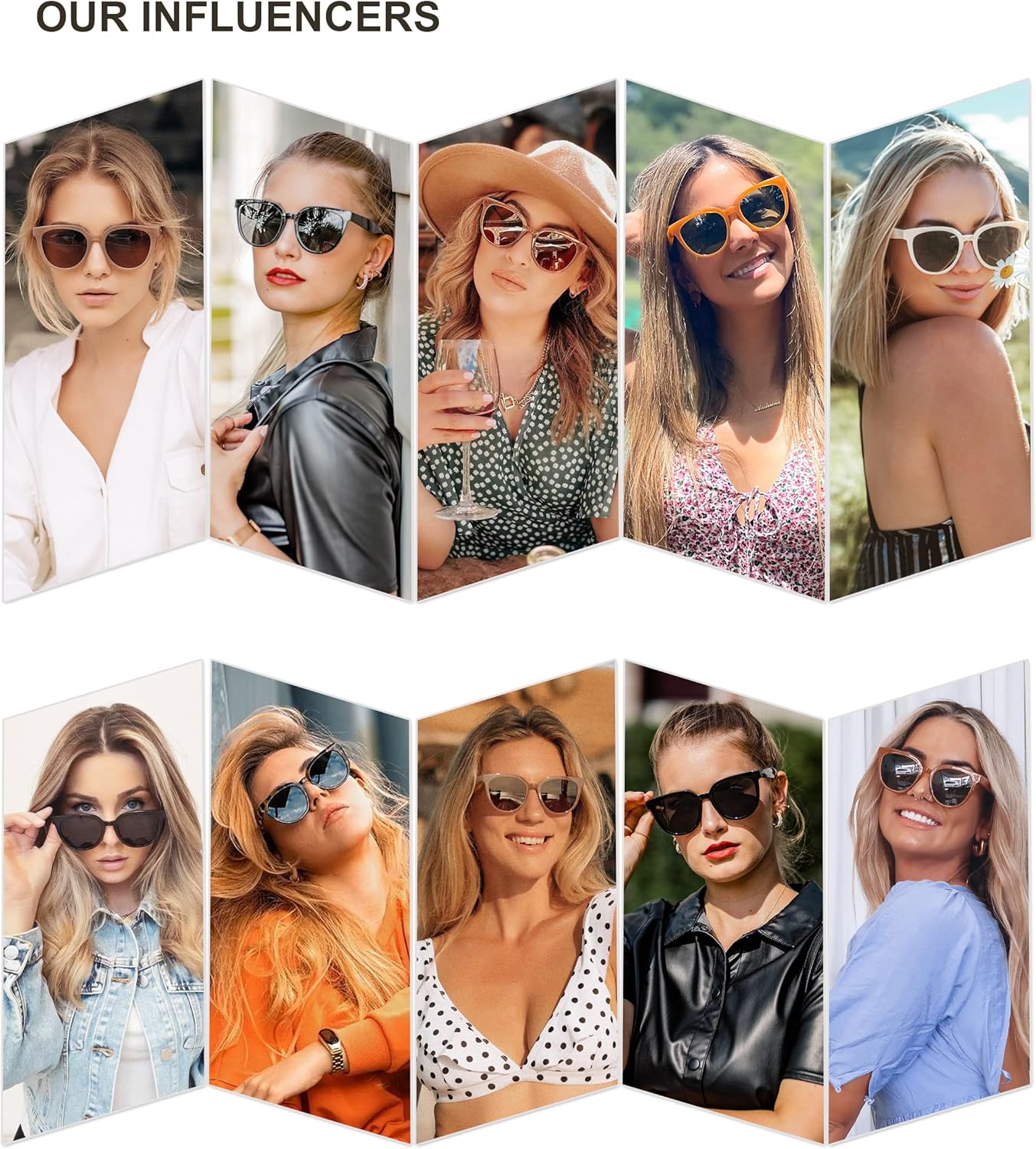 SOJOS Trendy Cat Eye Round Polarized Sunglasses for Women Fashion UV Protection Sunnies Sunglasses SJ2175