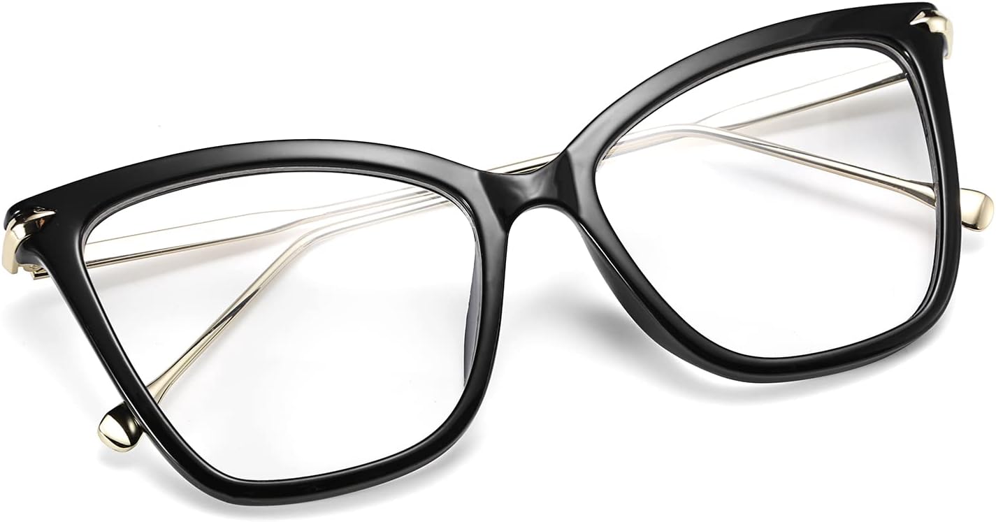 FEISEDY Oversized Cat Eye Glasses Frame with Clear Lenses Eyewear for Women B2460