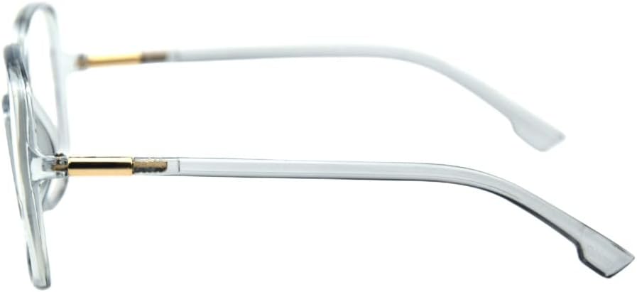 Shiratori Woman's New Retro Blue Light Blocking Glasses Big frame Nerd Eyeglasses Frame Anti Blue Ray Computer Game Glasses Gray