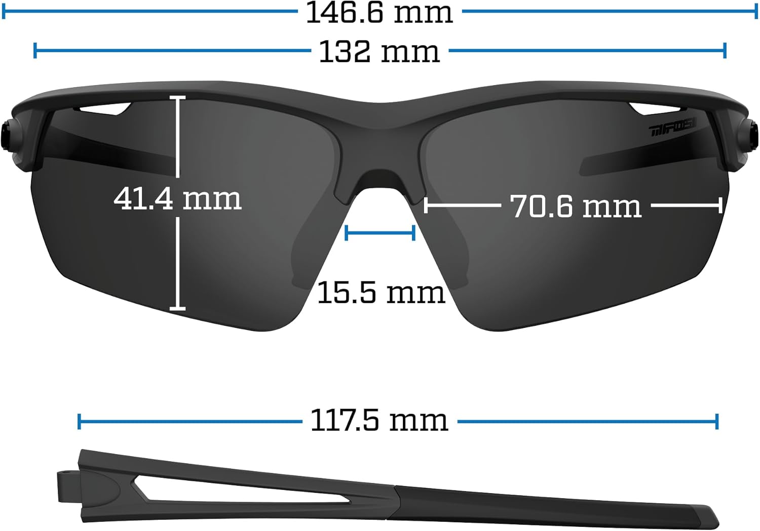 Tifosi Optics Navar FC Full Coverage Sport Sunglasses - Ideal For Golf, Pickleball, Running & Tennis. Vented Lenses