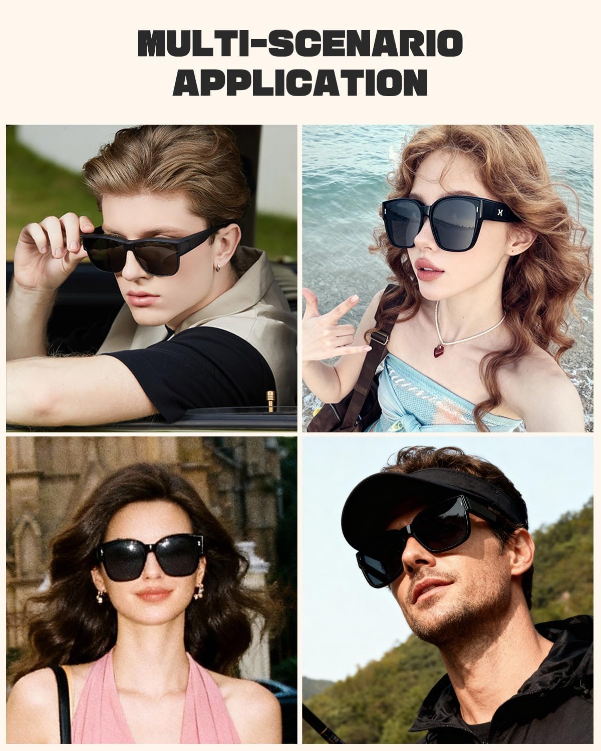 LOHO Over Glasses Sunglasses for Women Men, 2026 Latest Polarized Oversized Square Sun Glasses, UV400