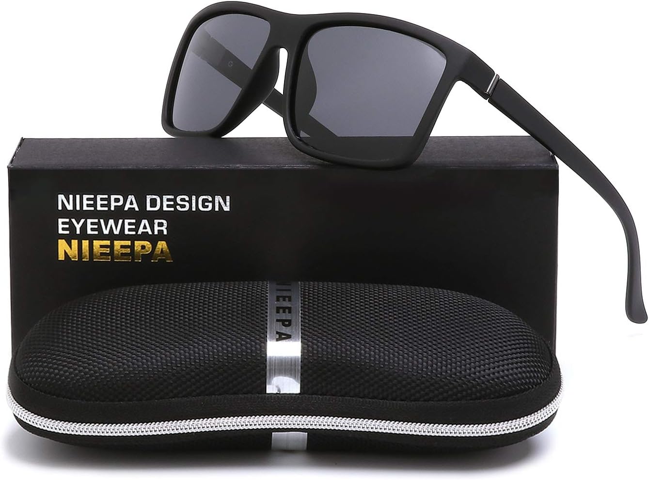 NIEEPA Men's Sports Polarized Sunglasses Square Frame Glasses NP1007