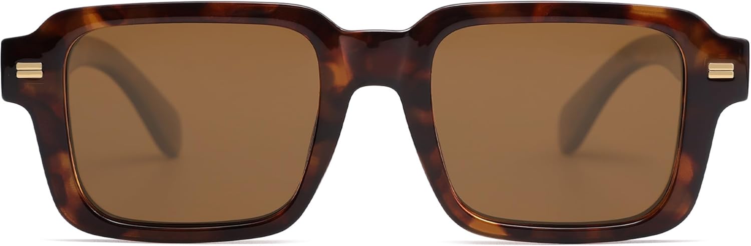 SOJOS Trendy Square Polarized Sunglasses for Women Men, Retro Vintage Womens Mens Rectangle Shades SJ2345