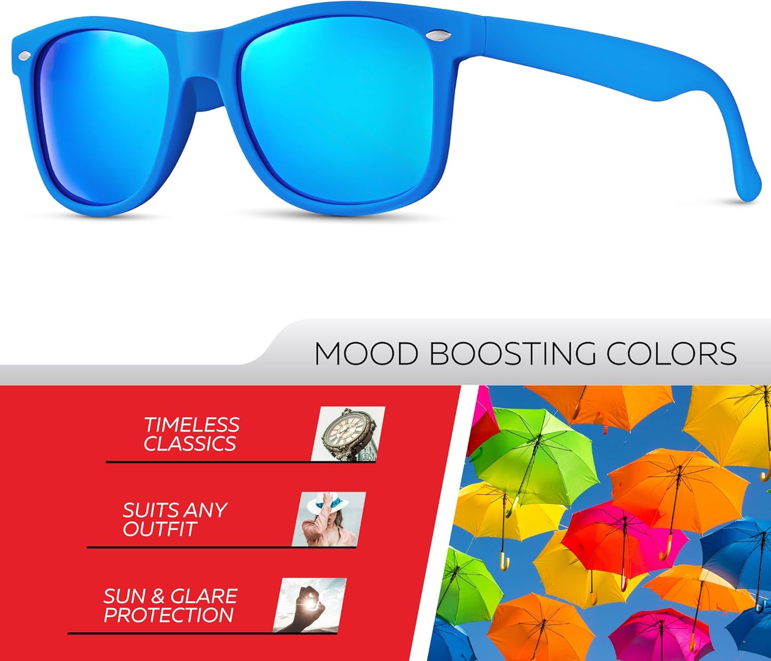 Retro Rewind Polarized Sunglasses for Men and Women - UV Protection Classic Sun Glasses