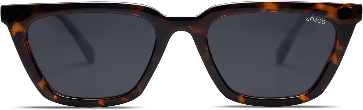 SOJOS Polarized Narrow Square Cateye Sunglasses for Women Retro Trendy Driving Glasses SJ2169