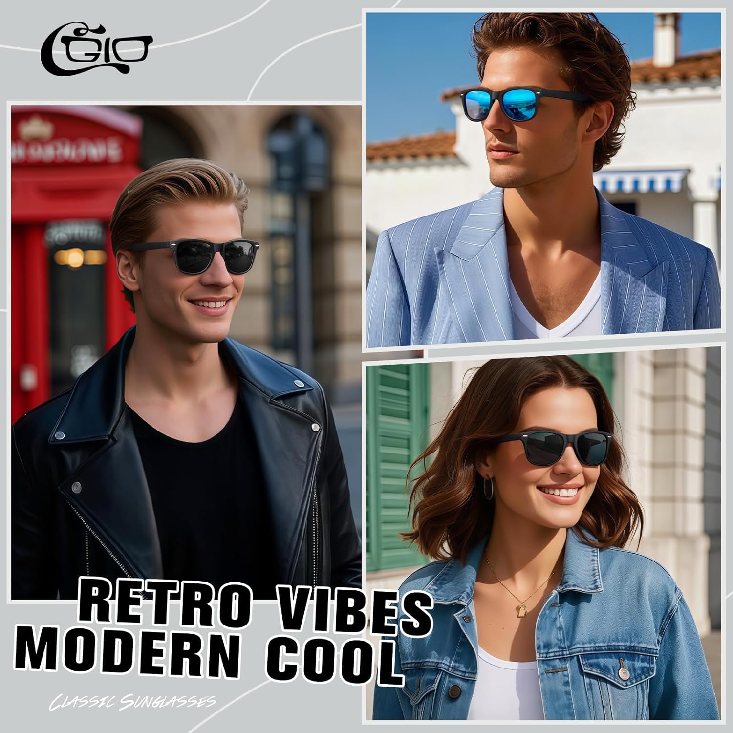 CGID Retro Polarized Sunglasses Men Womens Lightweight Black Shades UV400 Driving Fishing Golf