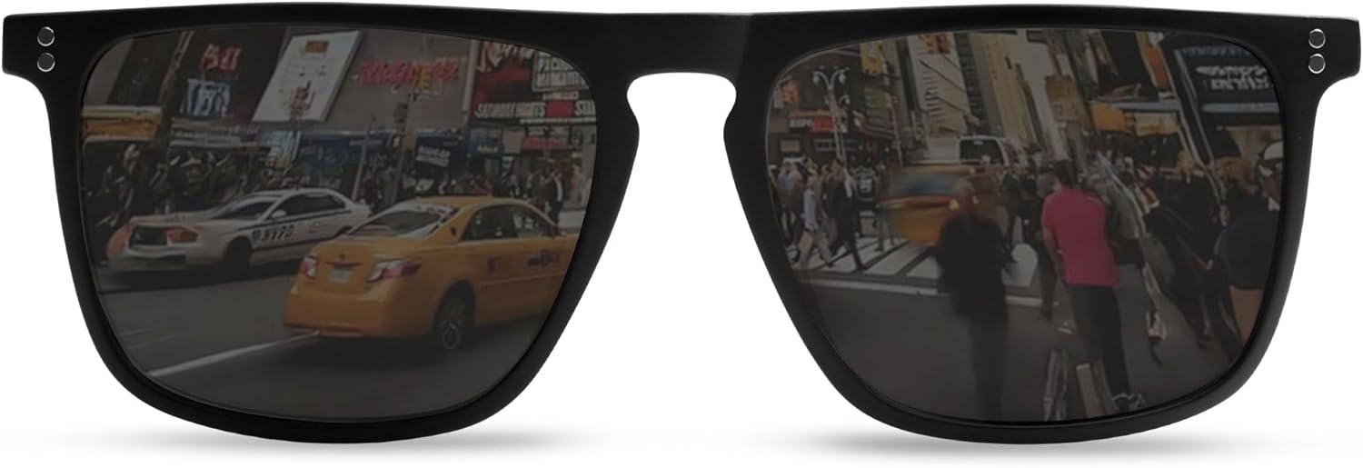 VANLINKER Polarized Square Sunglasses for Men Women Dark Shades with UV Protection for Driving VL9748