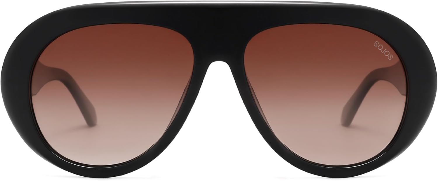 SOJOS Trendy Oversized Polarized Aviator Sunglasses Womens Men Retro Vintage 70s Style UV Protection Sun Glasses SJ2390