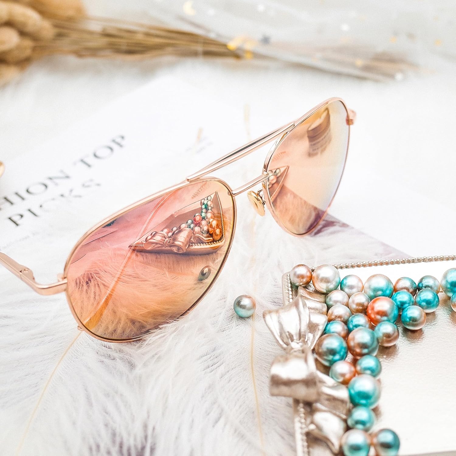 SUNGAIT Women's Lightweight Oversized Aviator Sunglasses - Classic Style Polarized Lens