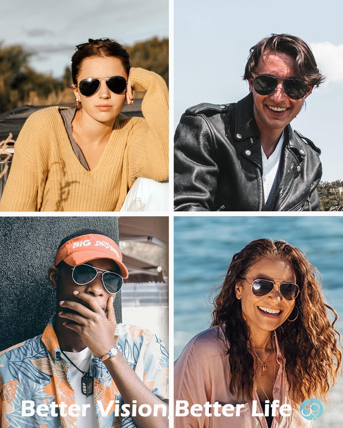 JOOX Polarized Aviator Sunglasses for Women Men, UV400 Protection Lens and Lightweight Metal Pilot Frame