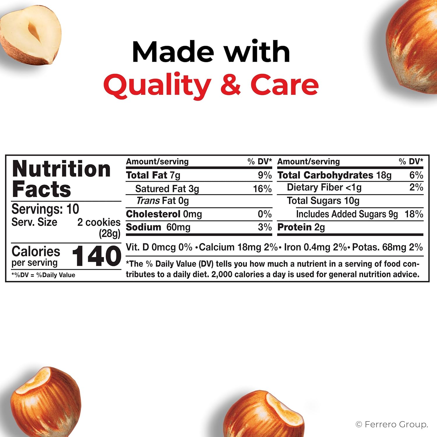 Nutella Biscuits Cookies Filled with Nutella Hazelnut Spread, Sweet Snack Pack, Holiday Christmas Cookies, 9.7 oz