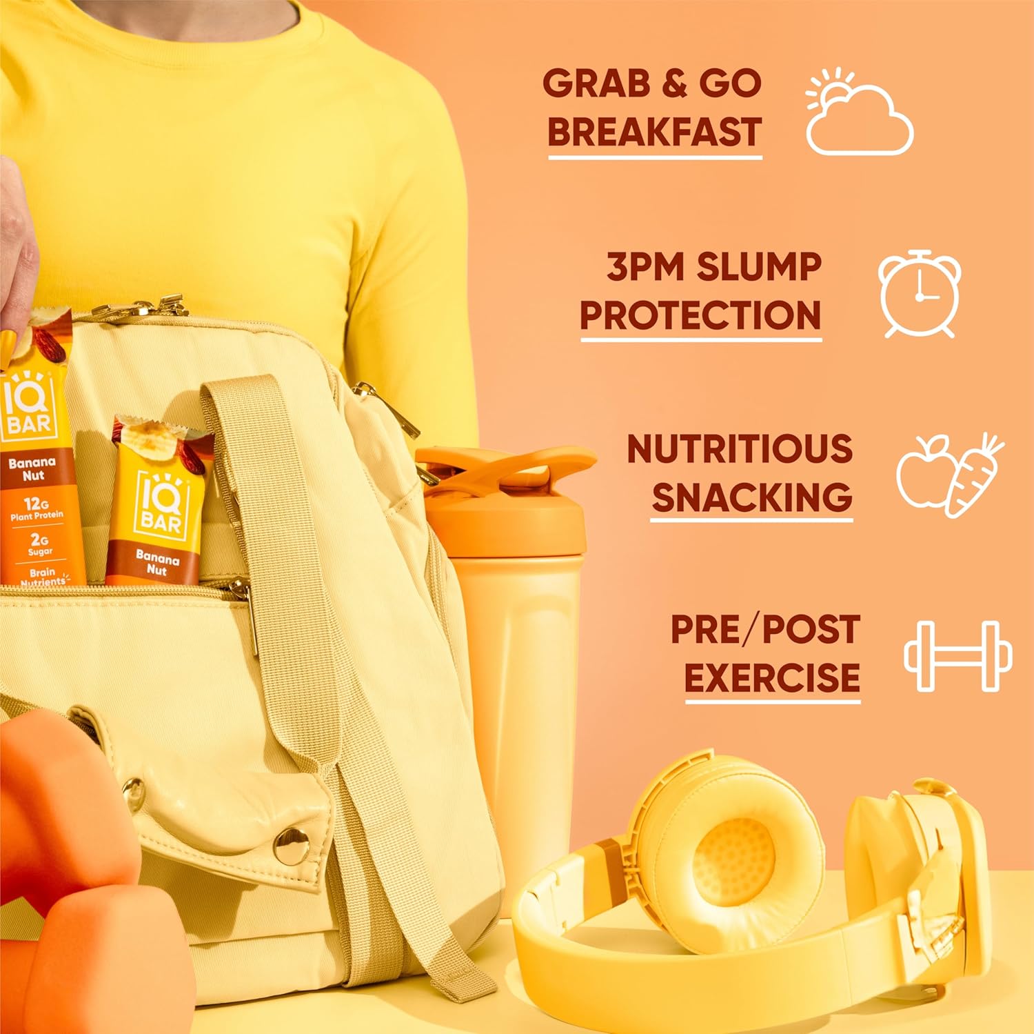 IQBAR Brain and Body Plant Protein Bars Banana Nut 12 Count - Keto, Vegan, Low Carb, High Fiber, Gluten Free, Dairy Free, Low Sugar Snack - Image 5