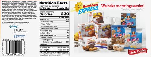 Little Debbie Honey Buns, 6 Individually Wrapped Pastries, 10.6 oz Box, Pack of 0ne (1)