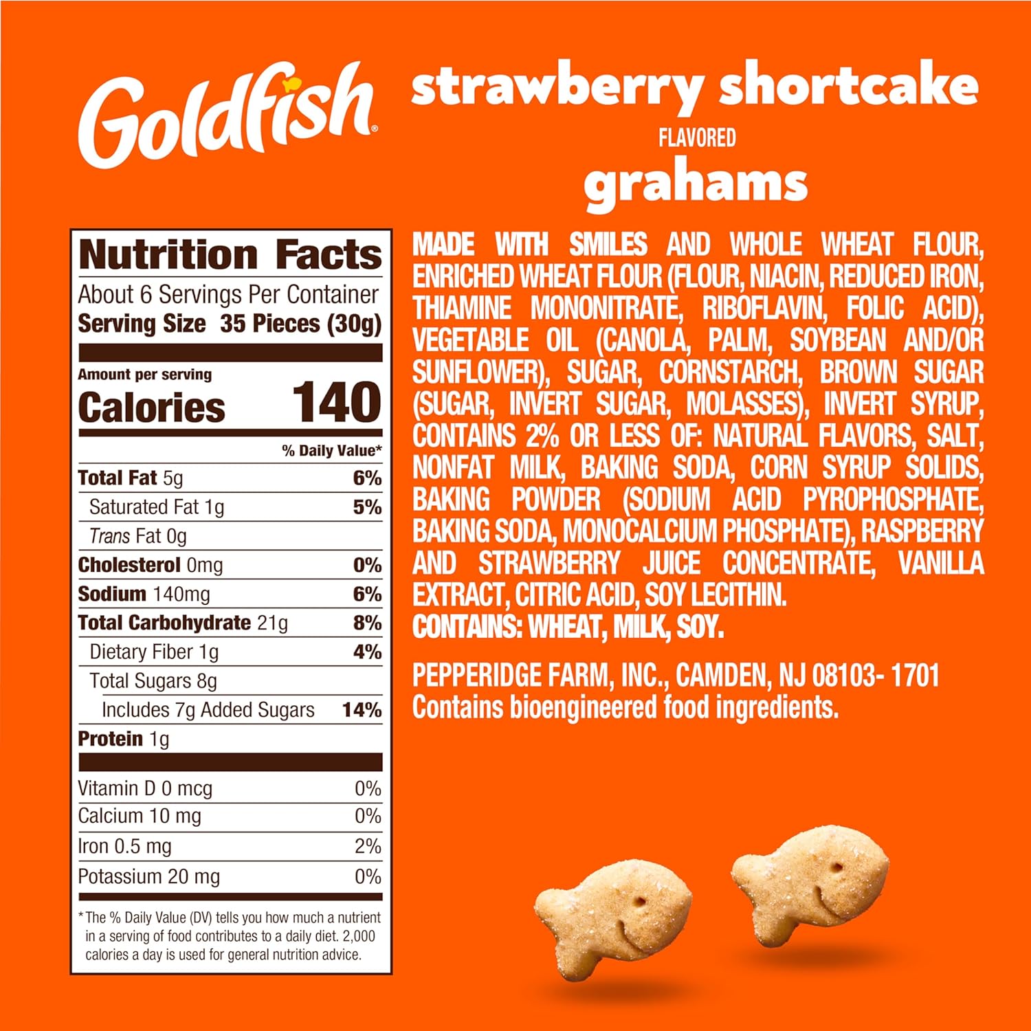 Goldfish Grahams Strawberry Shortcake Flavored Baked Snack Crackers, 6.6 Oz Bag