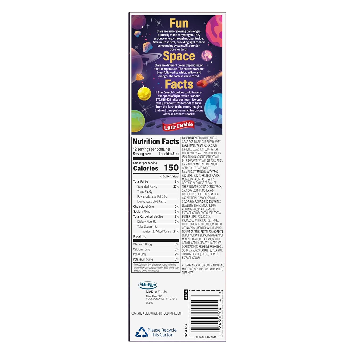 Little Debbie Star Crunch 12 Individually Wrapped Cookies, Chocolate, Caramel and Fudge, 13 Oz