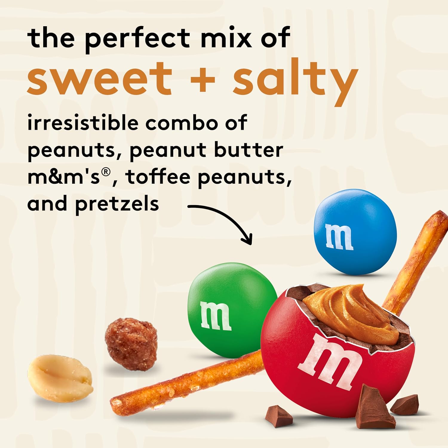 Snak Club Peanut Butter Chocolate Trail Mix with Peanuts, Peanut Butter M&Mu2019S, Toffee Peanuts, and Pretzels, 11 oz Resealable Bag - Image 3