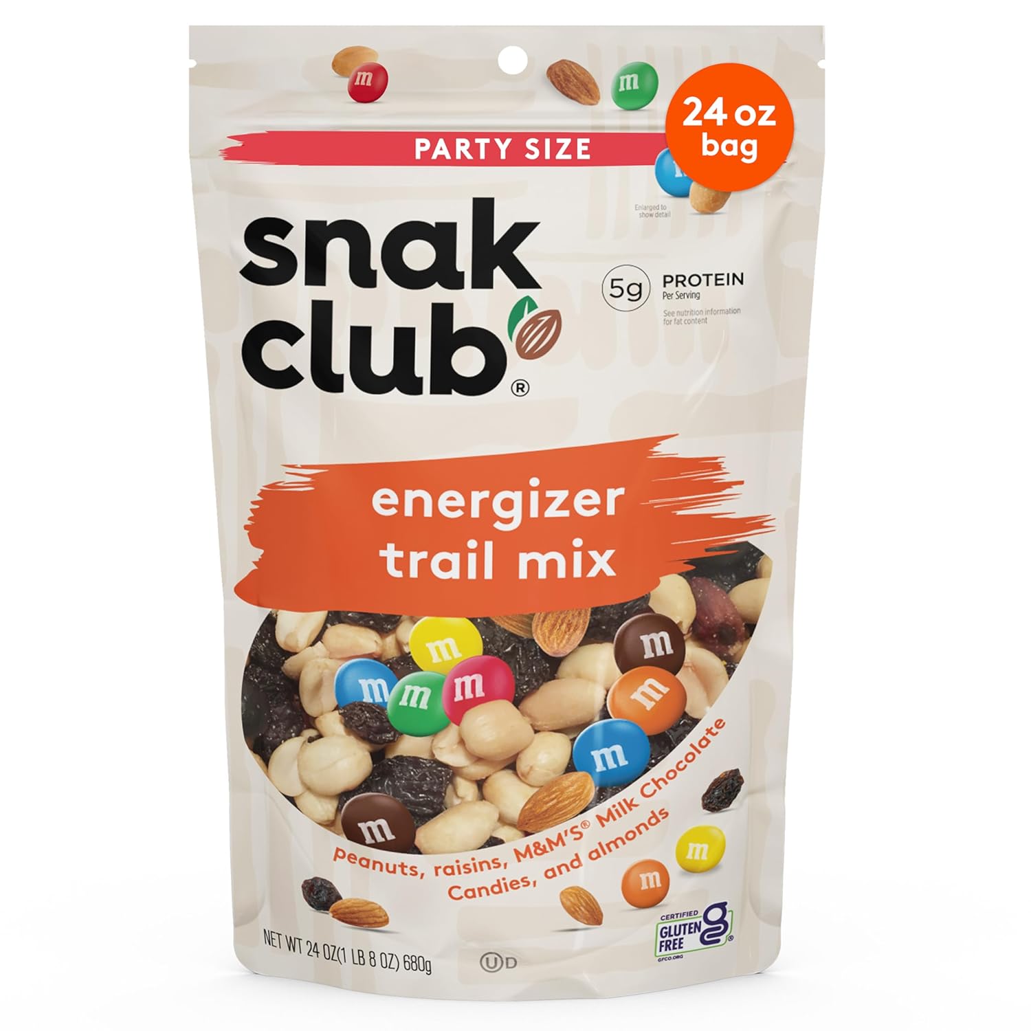 Snak Club Peanut Butter Chocolate Trail Mix with Peanuts, Peanut Butter M&Mu2019S, Toffee Peanuts, and Pretzels, 11 oz Resealable Bag - Image 9