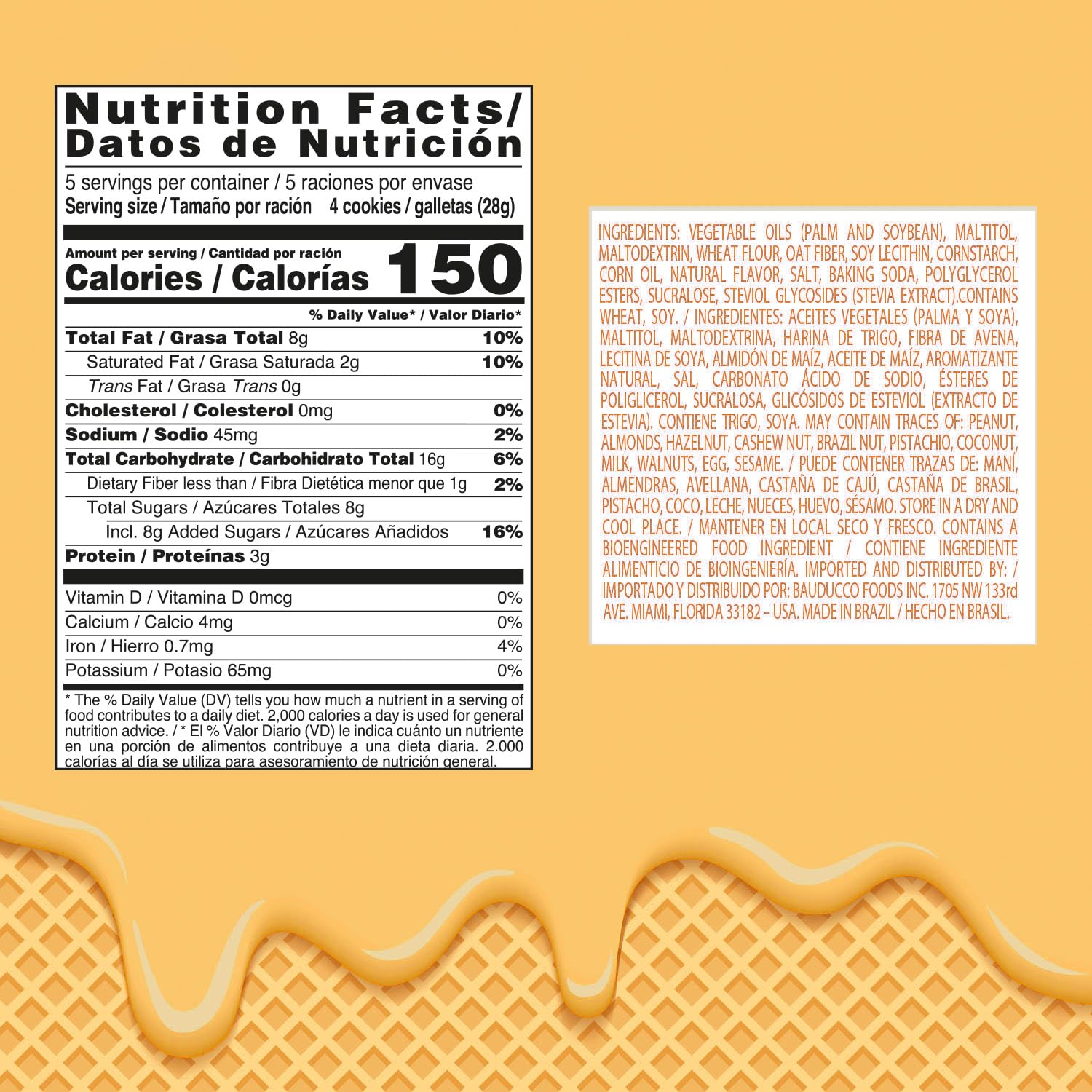 Bauducco Peanut Butter Wafers - Crispy Wafer Cookies With 3 Delicious, Indulgent Decadent Layers of Peanut Butter Flavored Cream - Delicious Sweet Snack or Desert - 5.0 oz (Pack of 1)