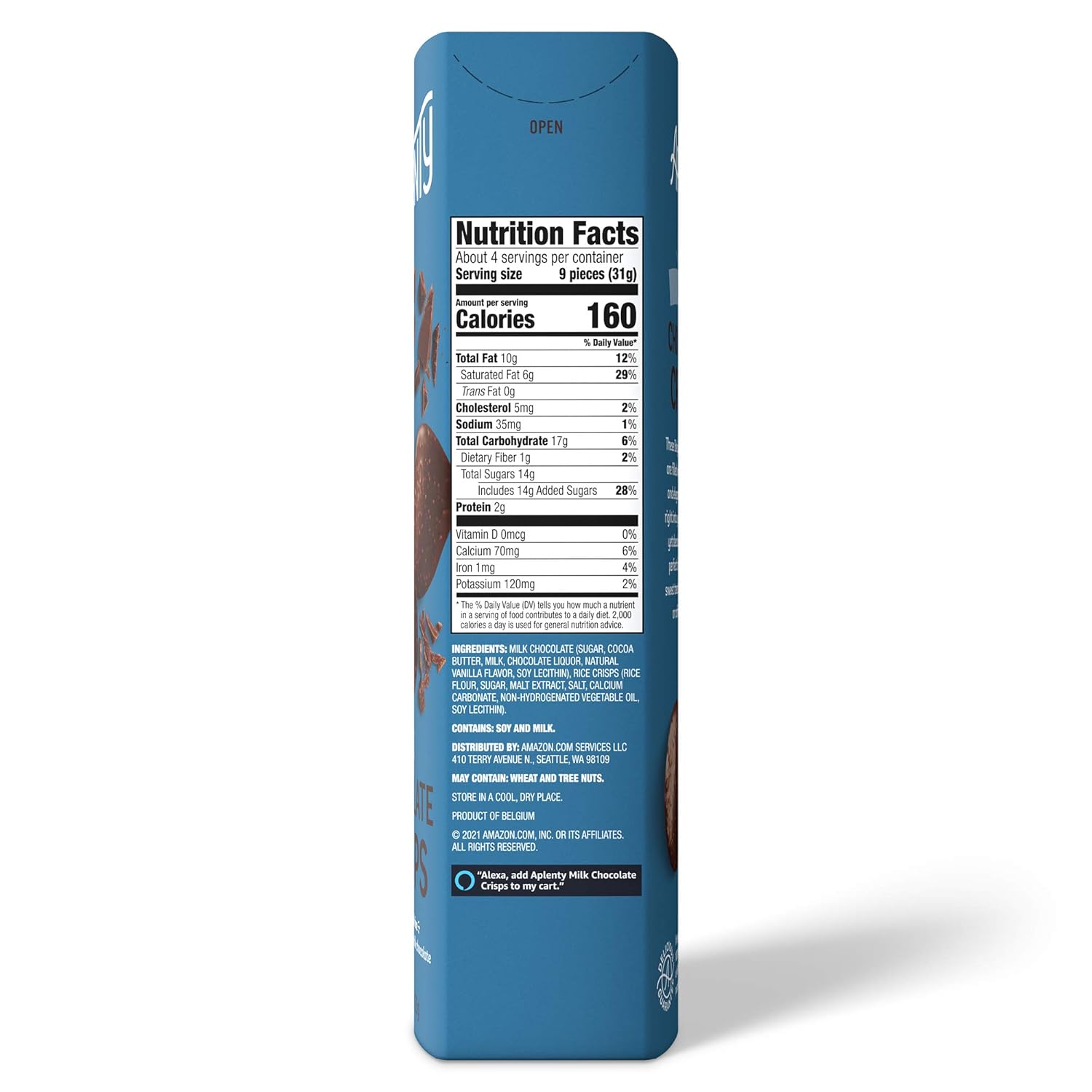 Aplenty, Milk Chocolate Crisps, 4.4 Oz