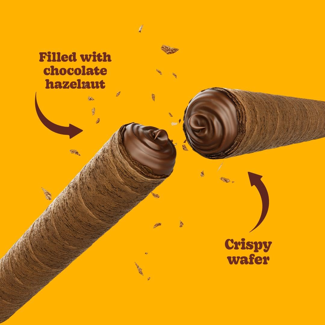 Bauducco Wafer Rolls, Chocolate Hazelnut, 14.1 oz (Pack of 1) - Crispy Cream-Filled Cookies - Gourmet Rolled Wafer Sticks - Premium Dessert Treat - Perfect for Coffee, Parties & Gift Baskets - Family Sharing Snack - Image 3