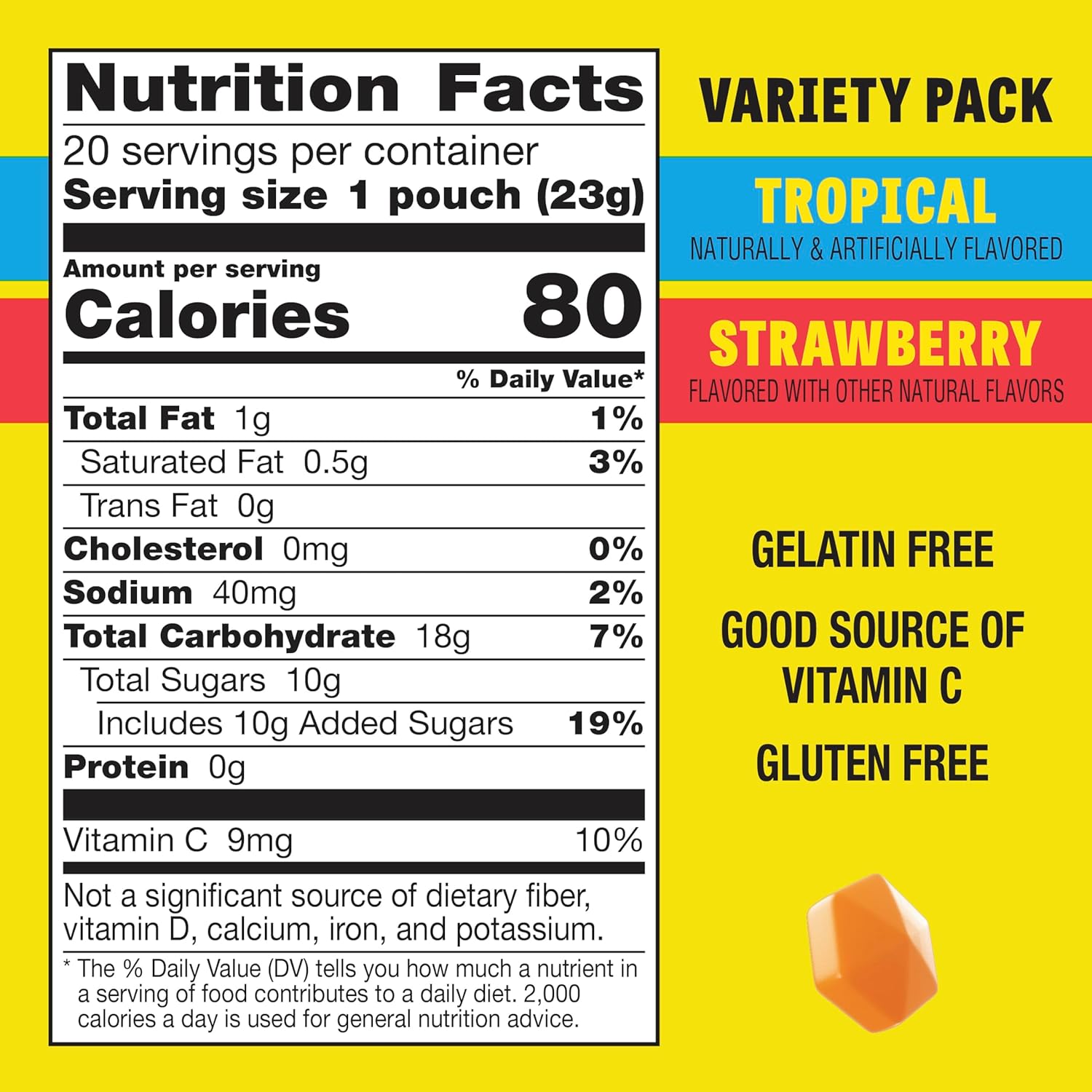 Gushers Fruit Flavored Snacks, Valentine's Day, Tropical and Strawberry, Variety Pack, 20 Ct, 16 oz