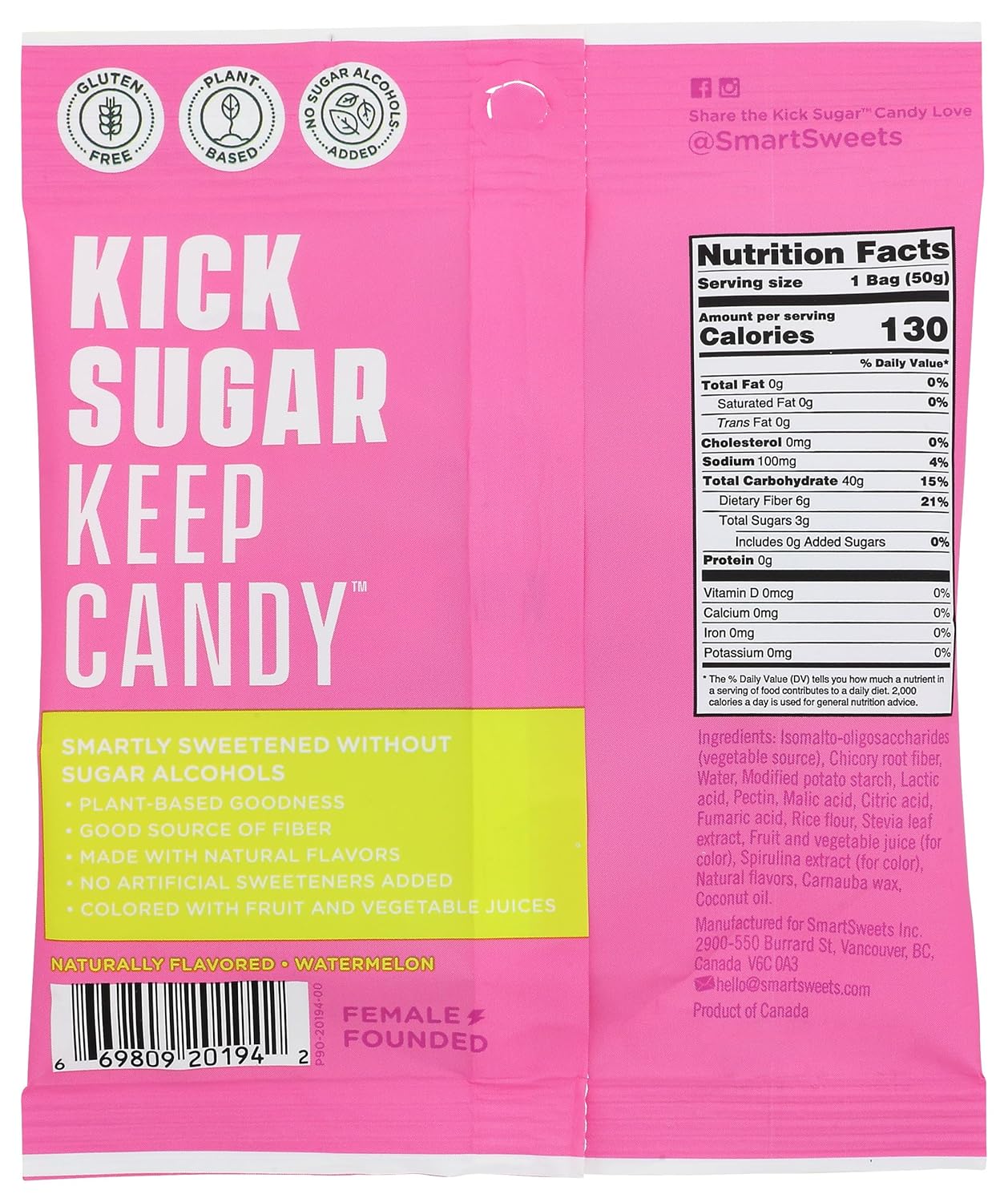 Smart Sweets Sourmelon Gummy Bites, 1.8 Oz